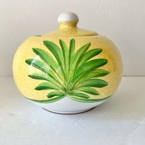 🎁5/$25 Present Tense Home Artistry Anne Hathaway Palm Leaf Sugar Bowl